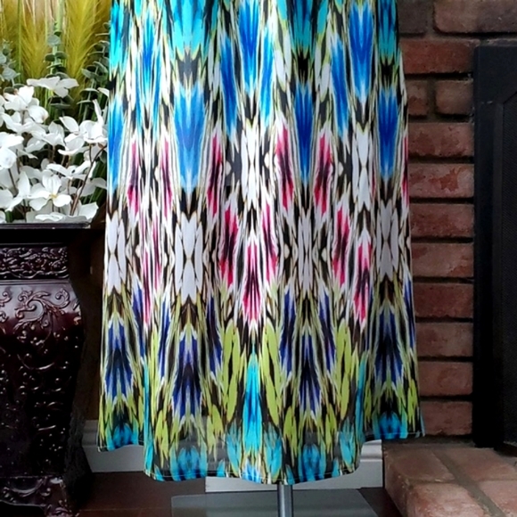 🆕️ Nicole by Nicole Miller Colorful Maxi Sleeveless Chiffon Dress SIZE: 14 - Picture 4 of 10